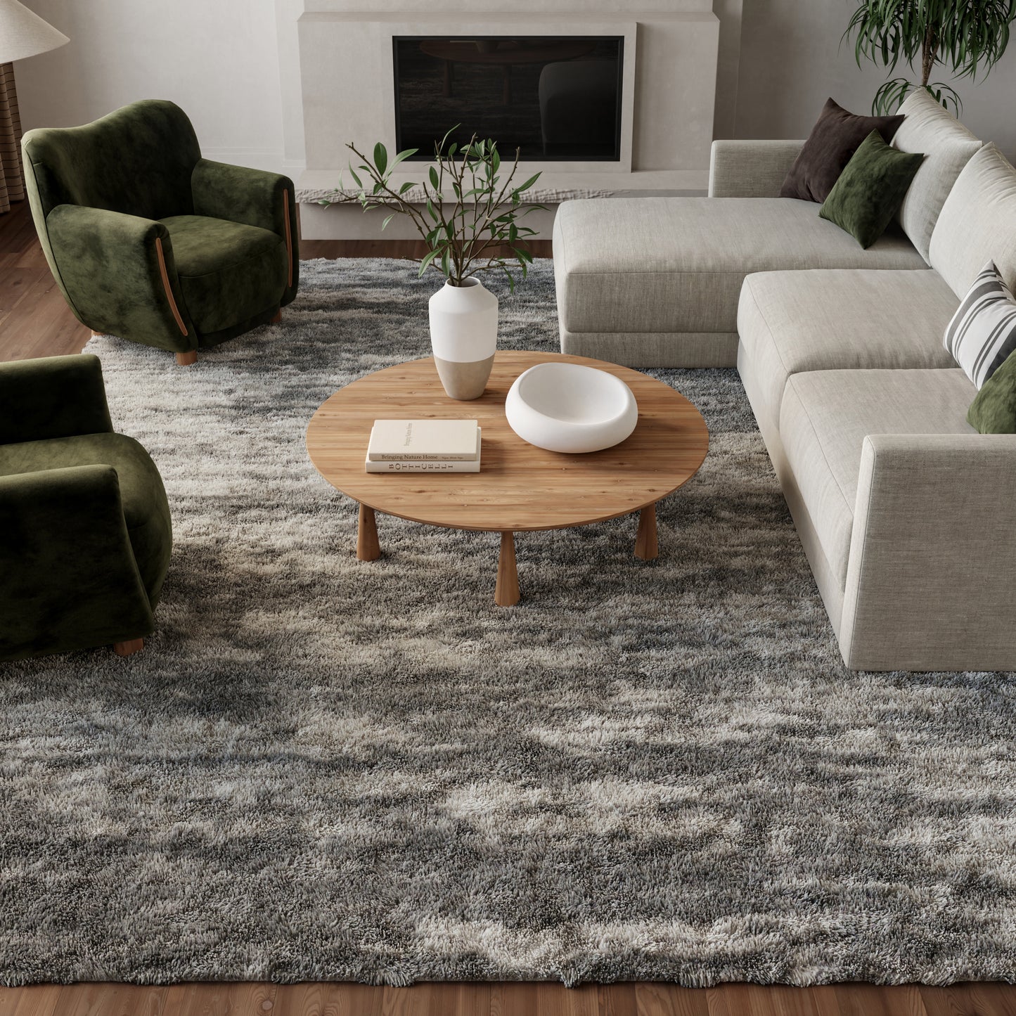 Nourison Home Dreamy Shag  Charcoal Ivory  Contemporary