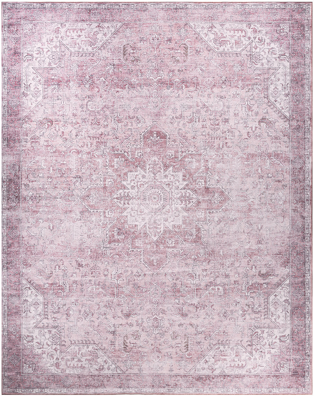 Nourison Home Nourison Washables NWB15 Pink Traditional Power-loomed Rug