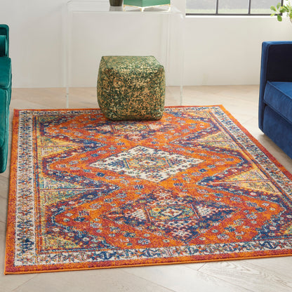 Nourison Home Allur  Orange Multicolor  Transitional