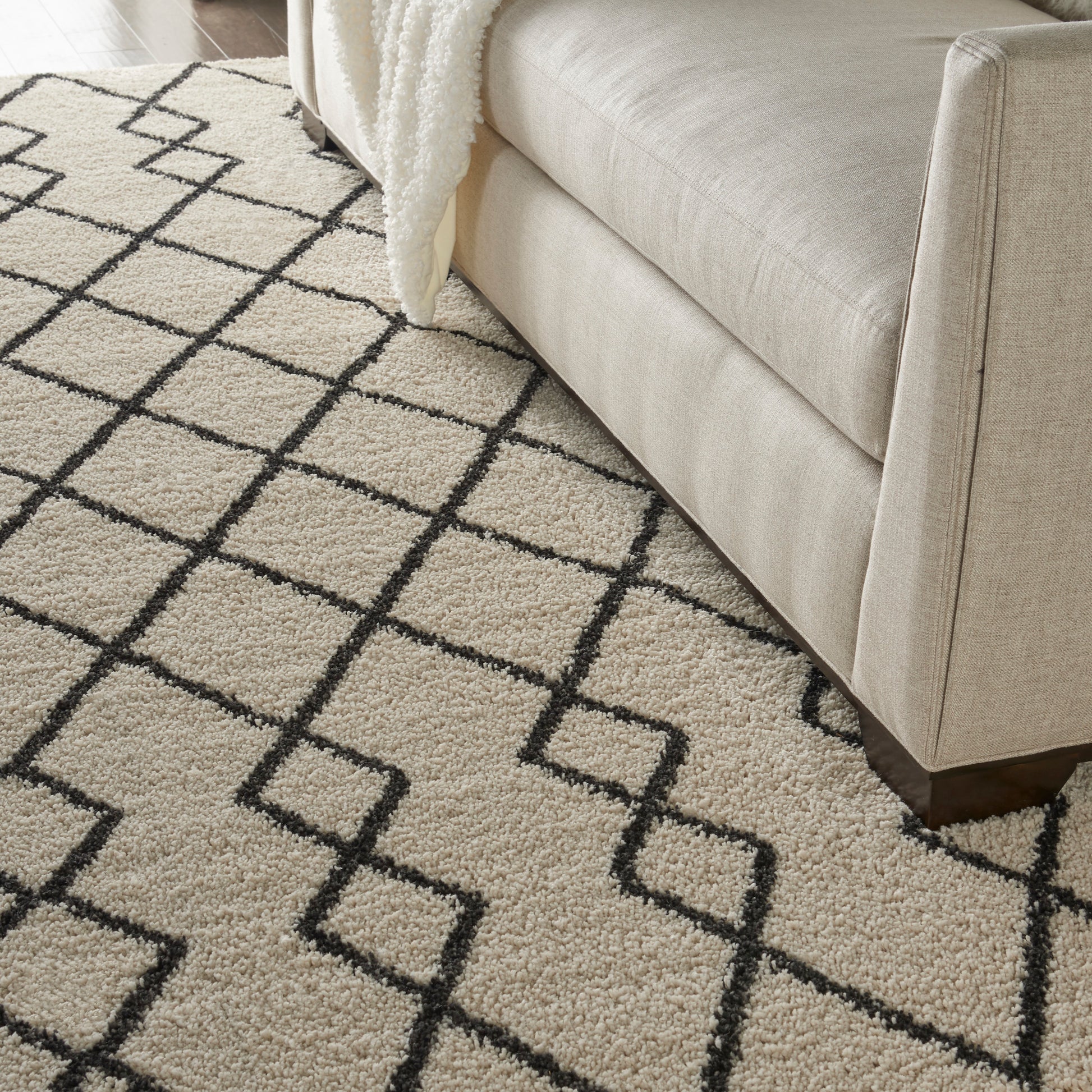 Nourison Home Martil  Ivory Charcoal  Contemporary