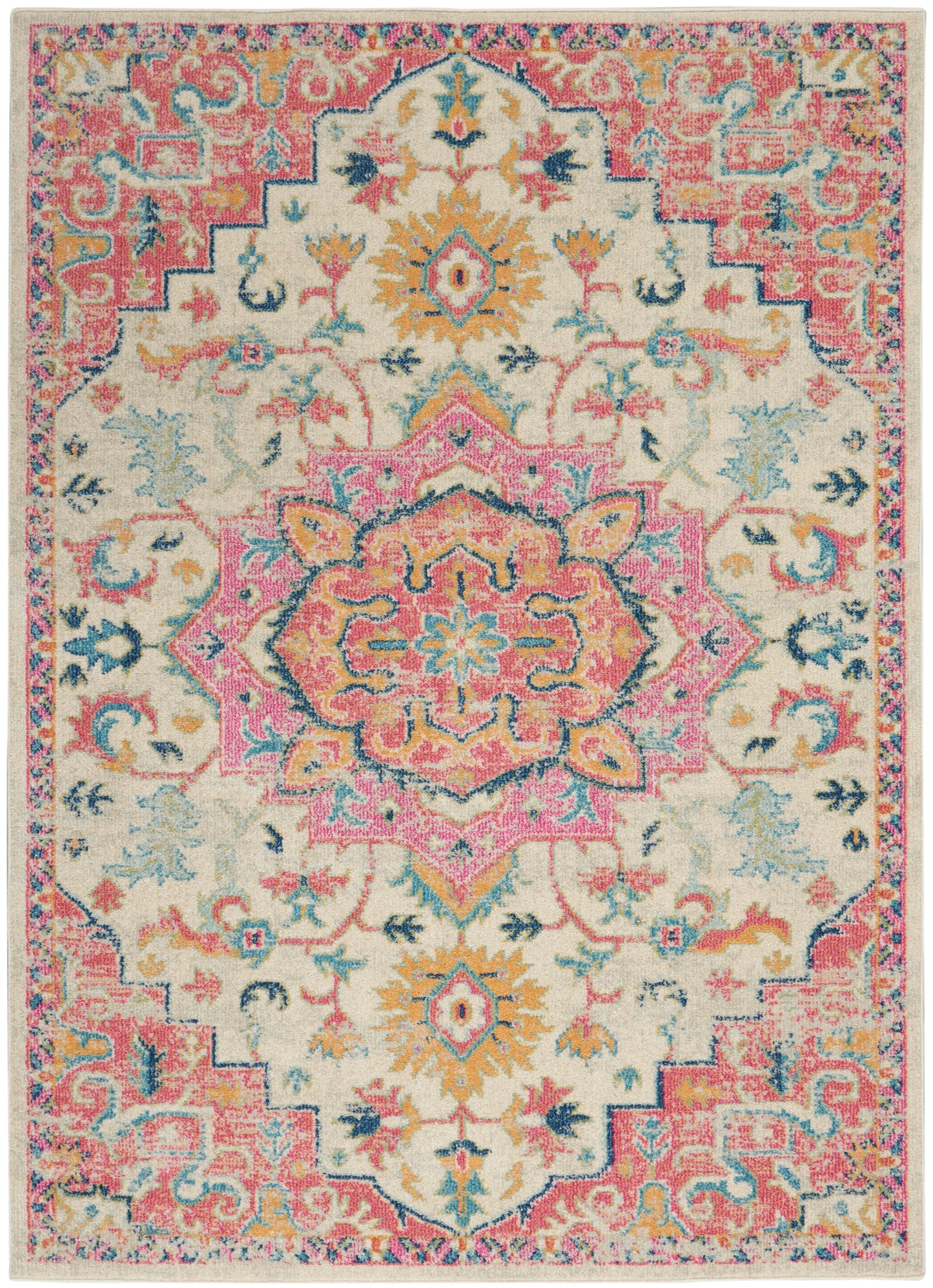 Nourison Home Passion PSN25 Ivory Pink Transitional Power-loomed Rugs