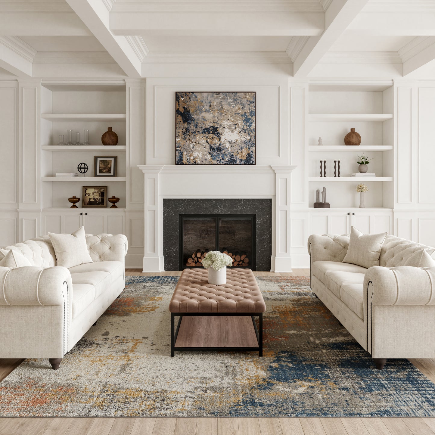 Nourison Home Rustic Textures  Grey Blue  Contemporary