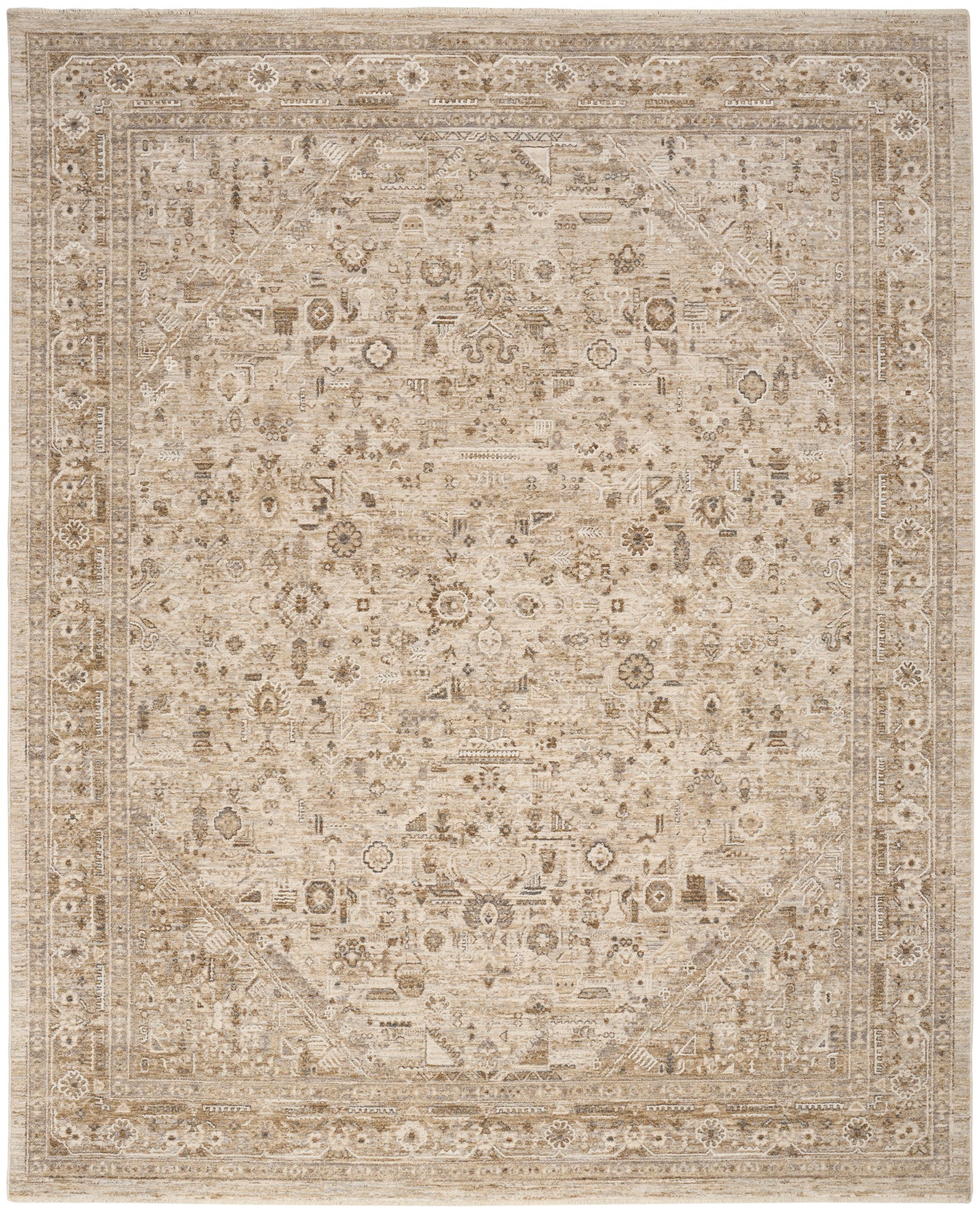 Nourison Home Retreat RET03 Beige Traditional Machine Woven Rug