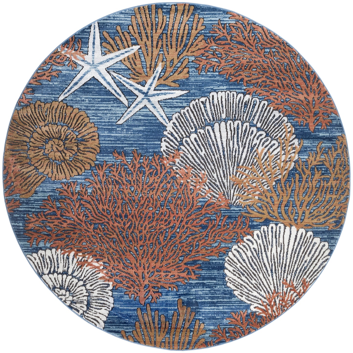 Nourison Home Seaside SDS04 Blue Multicolor Contemporary Power-loomed Rug