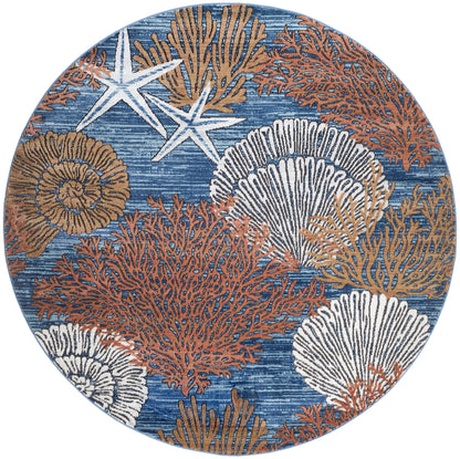 Nourison Home Seaside SDS04 Blue Multicolor Contemporary Power-loomed Rug