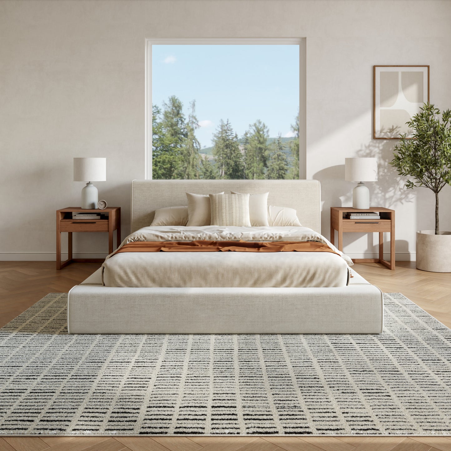 Nourison Home Modern Comfort  Ivory Black  Contemporary