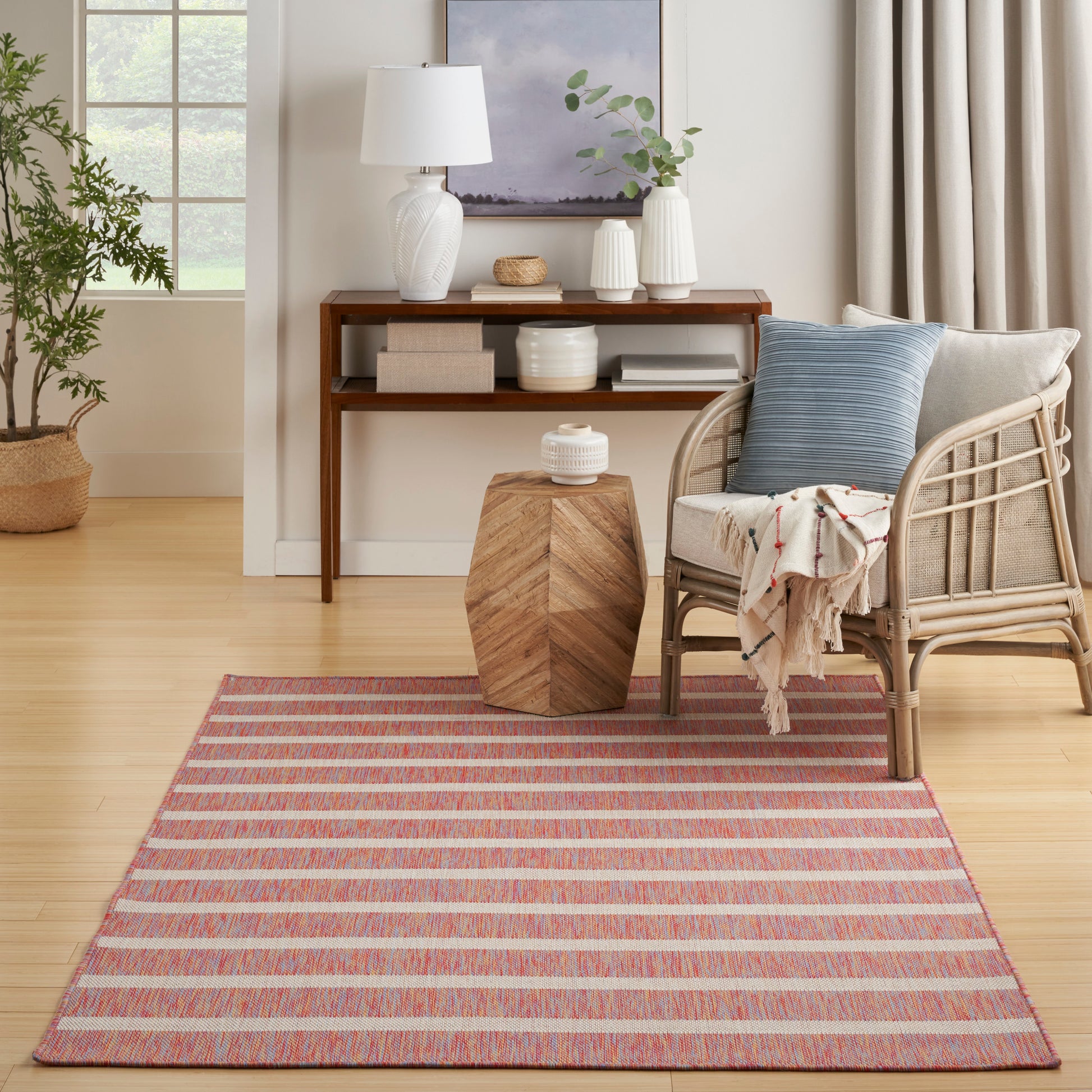 Nourison Home Positano  Rainbow Ivory  Contemporary