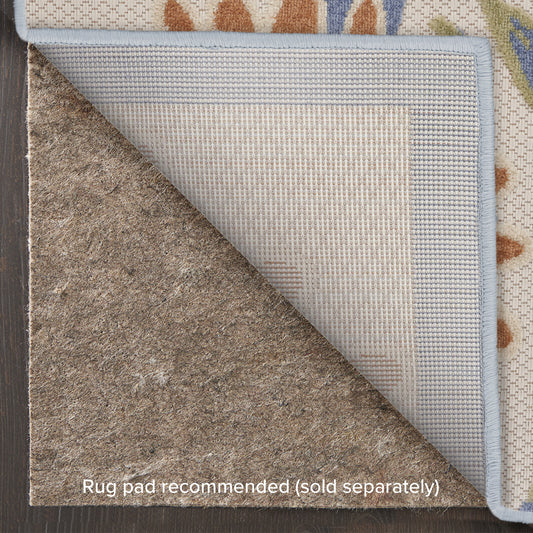 Nourison Home Aloha  Beige Multicolor  Contemporary