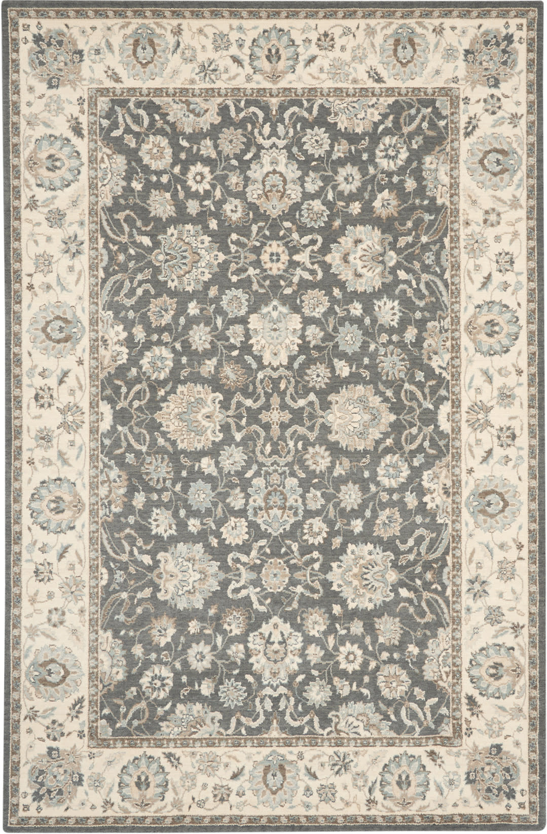 Nourison Home Living Treasures LI16 Grey Ivory Traditional Loom-woven Rug