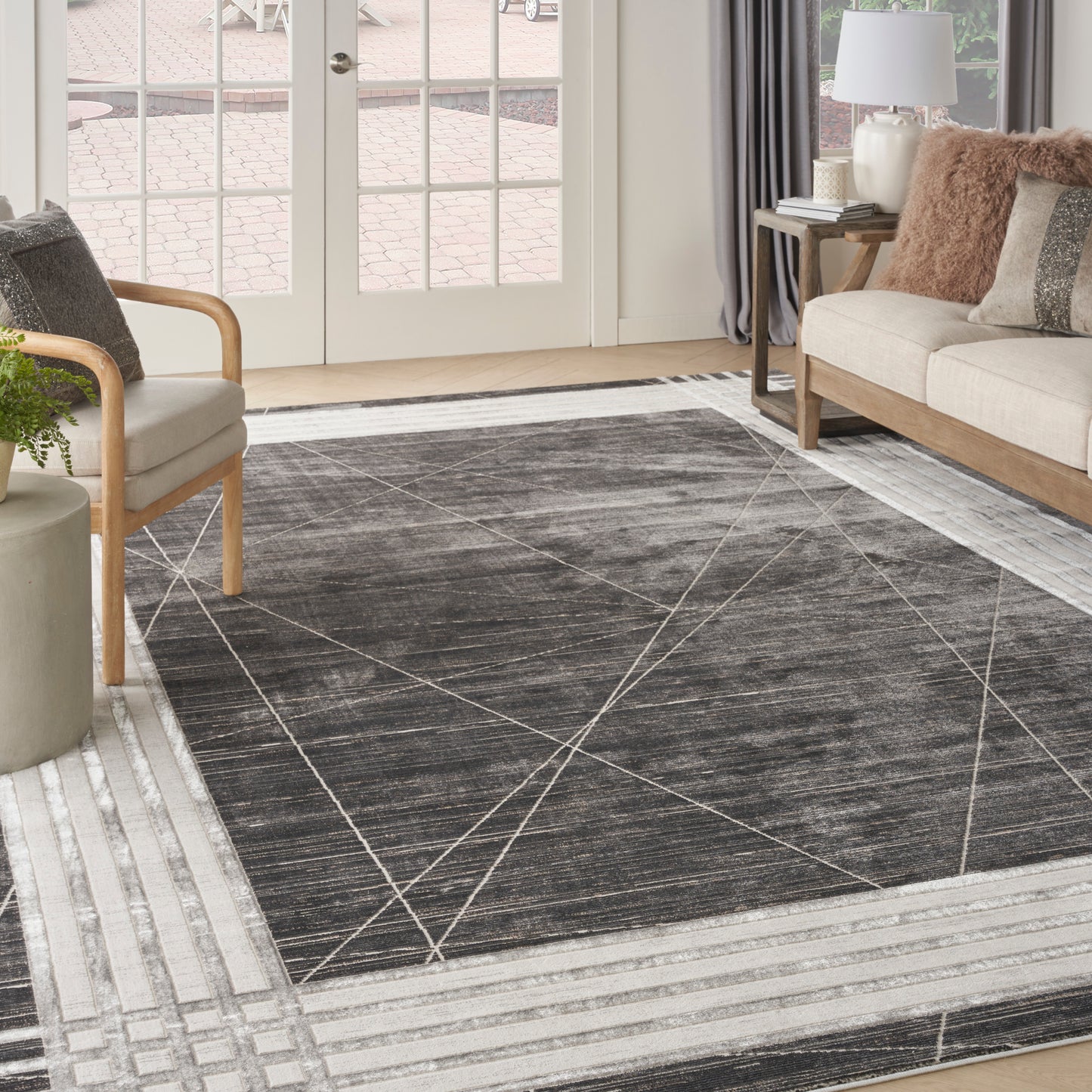 Nourison Home Desire  Charcoal Silver  Contemporary