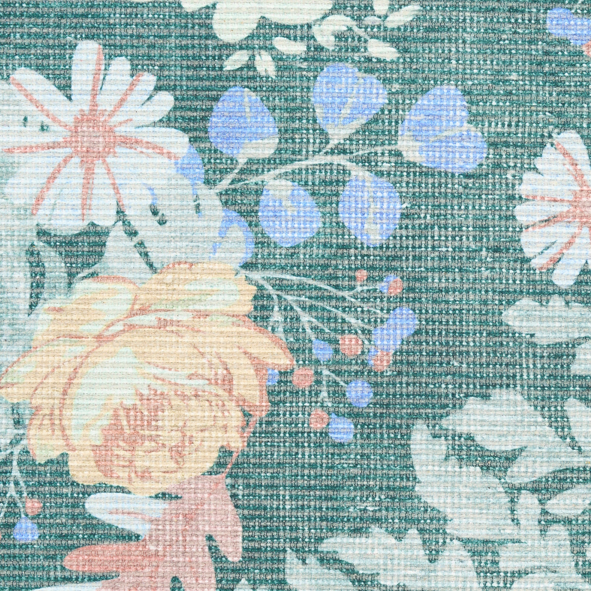 Nourison Home Botanical Washables  Green Multicolor  Contemporary