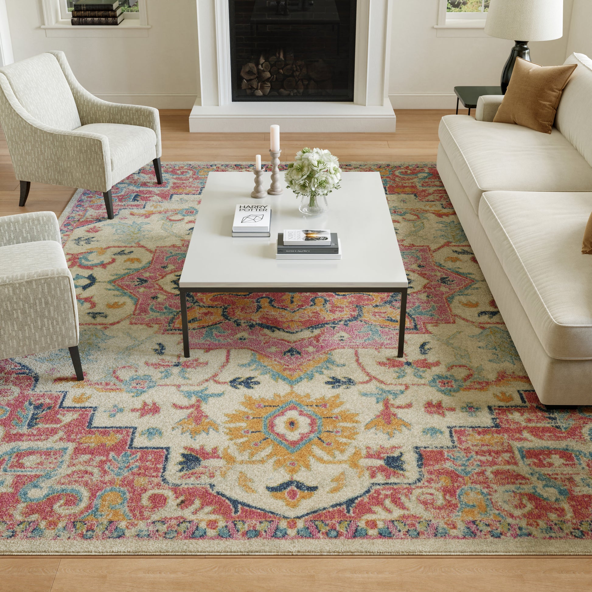 Nourison Home Passion  Ivory Pink  Transitional