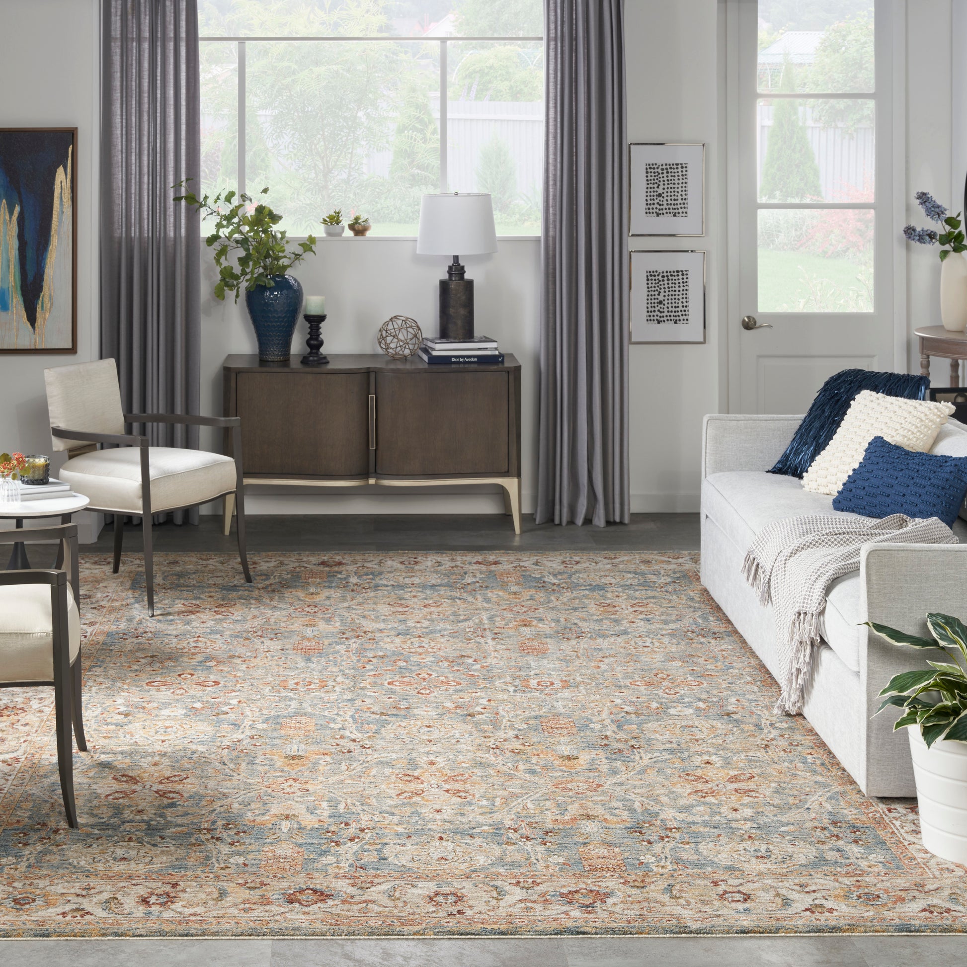 Nourison Home Sahar  Blue  Traditional