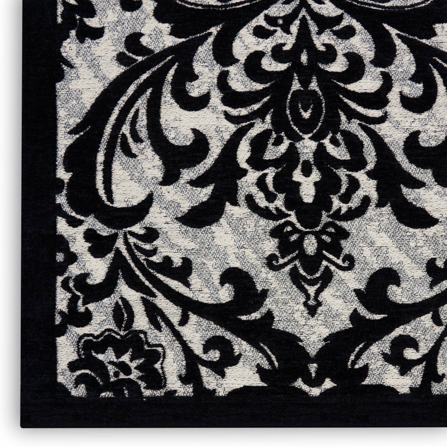 Nourison Home Damask  Black White  Traditional