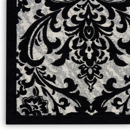 Nourison Home Damask  Black White  Traditional