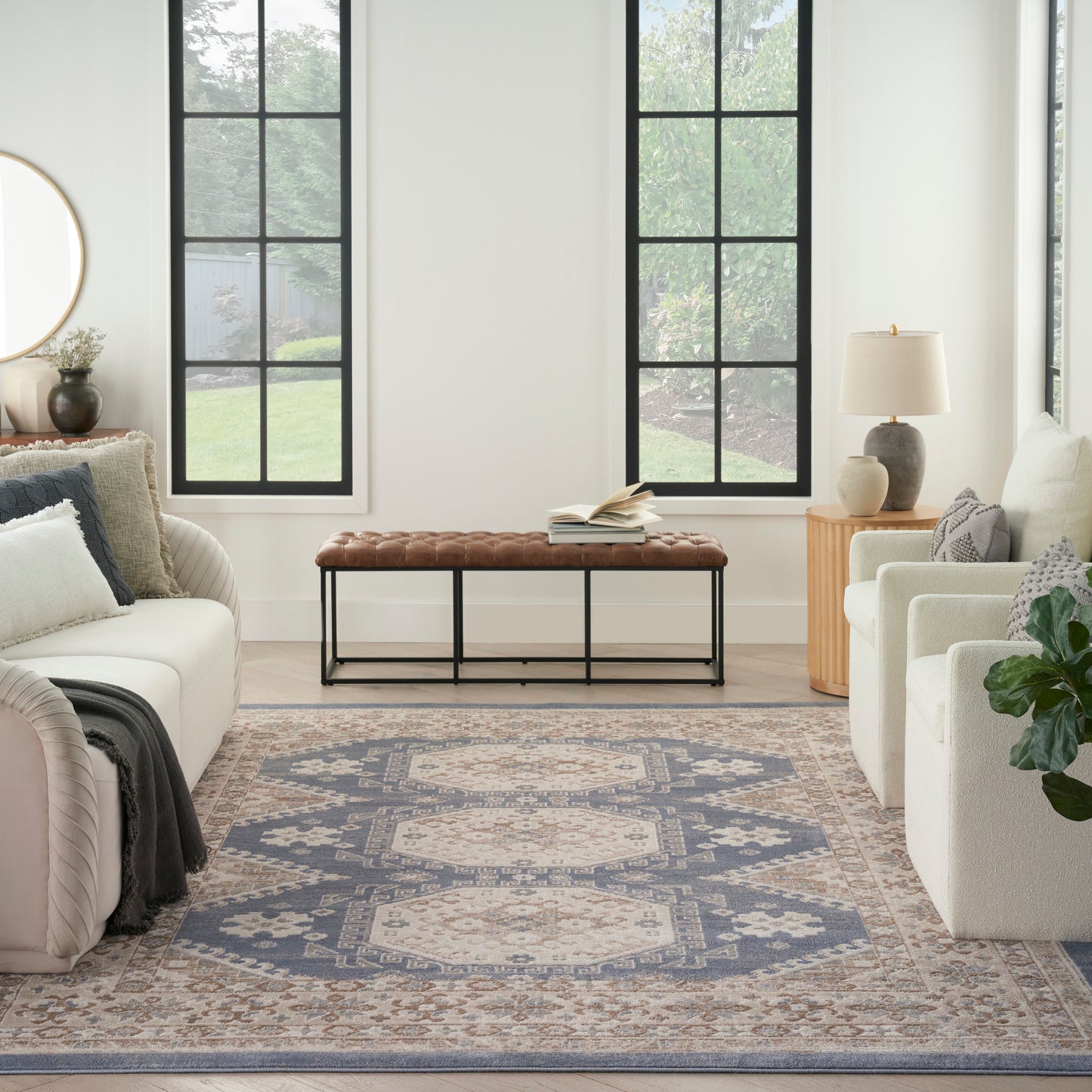 Nourison Home Serenity Home  Ivory Blue  Traditional