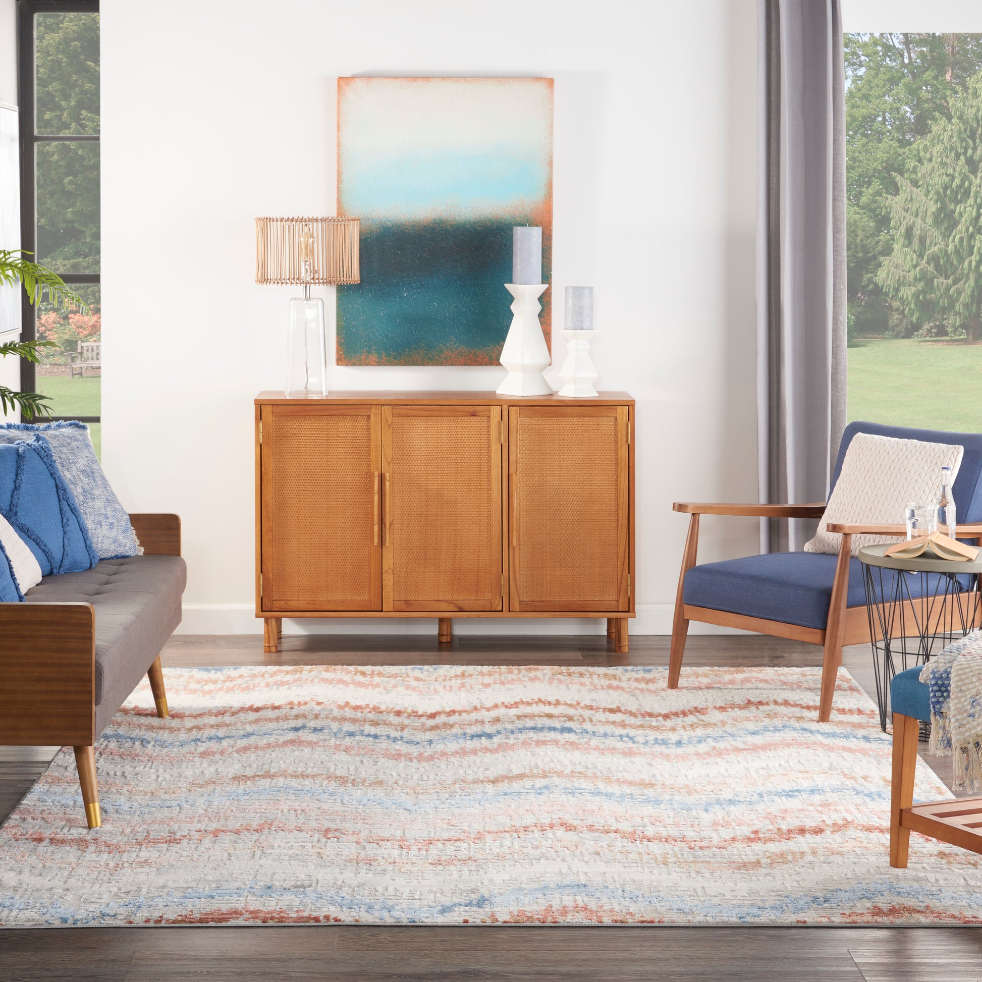 Nourison Home Elation  Ivory Multicolor  Contemporary