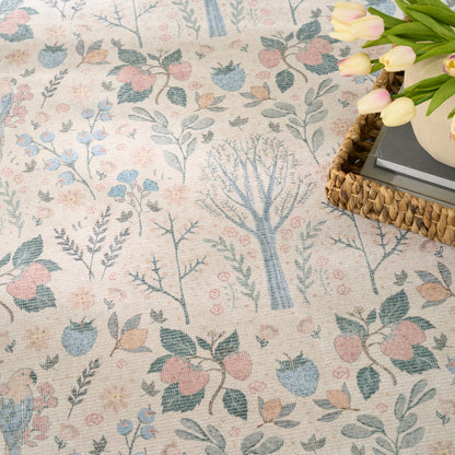 Nourison Home Botanical Washables  Ivory Multicolor  Contemporary