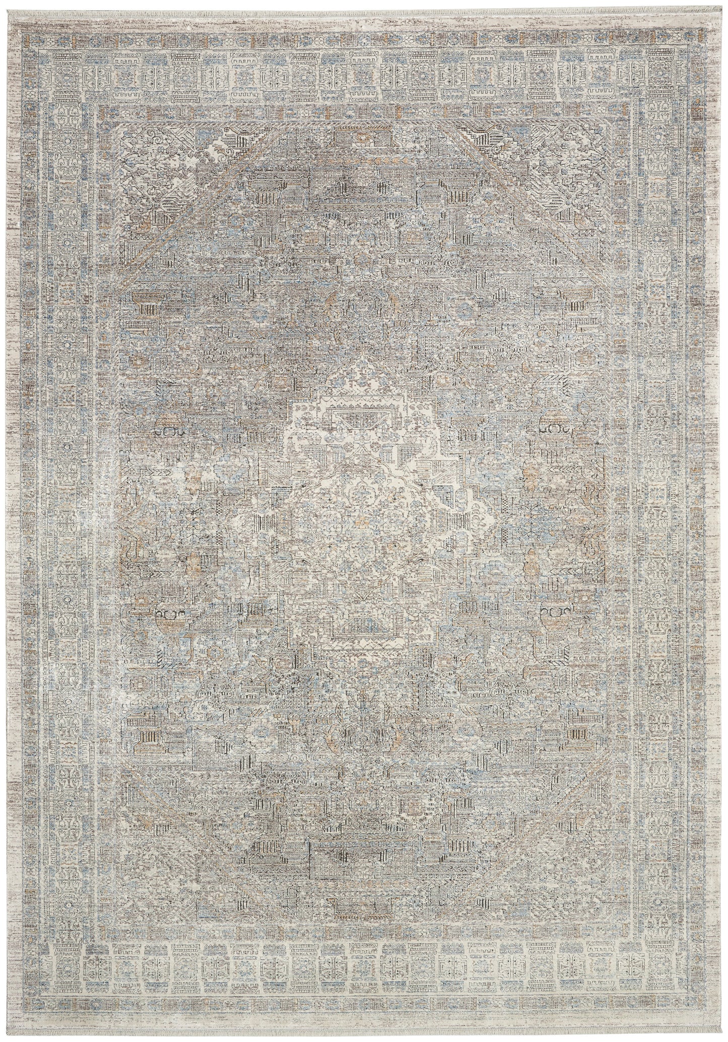Nourison Home Starry Nights STN02 Cream Grey Traditional Loom-woven Rug