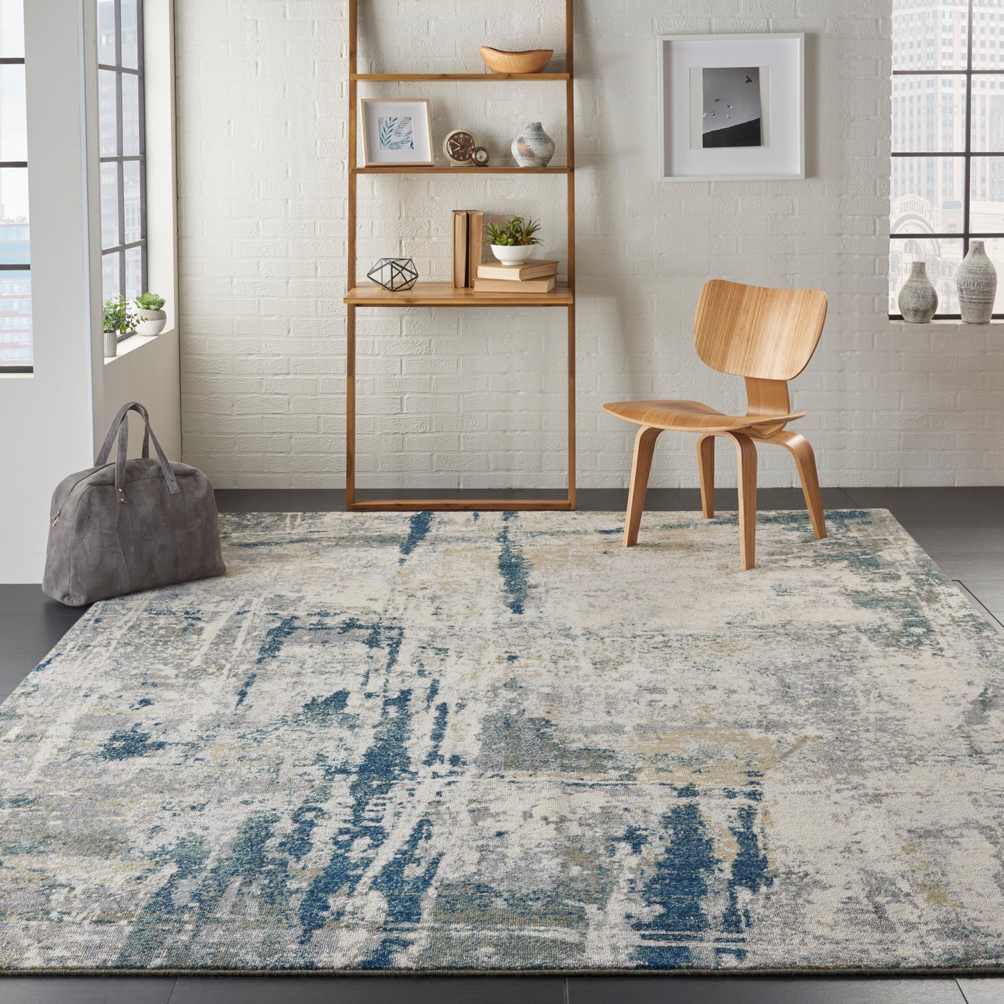 Nourison Home Artworks  Ivory Navy  Contemporary