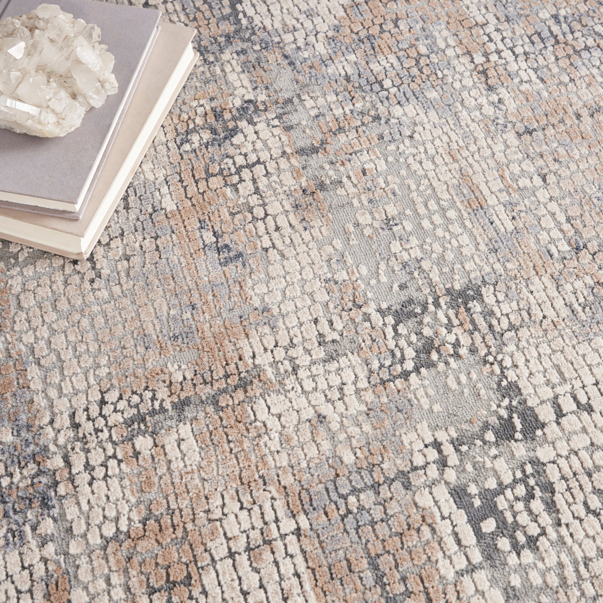 Nourison Home Rustic Textures  Beige Grey  Contemporary