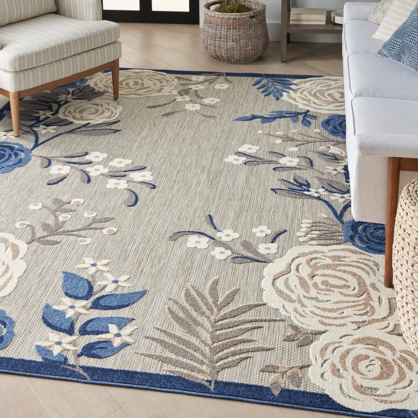 Nourison Home Aloha  Blue Grey  Contemporary