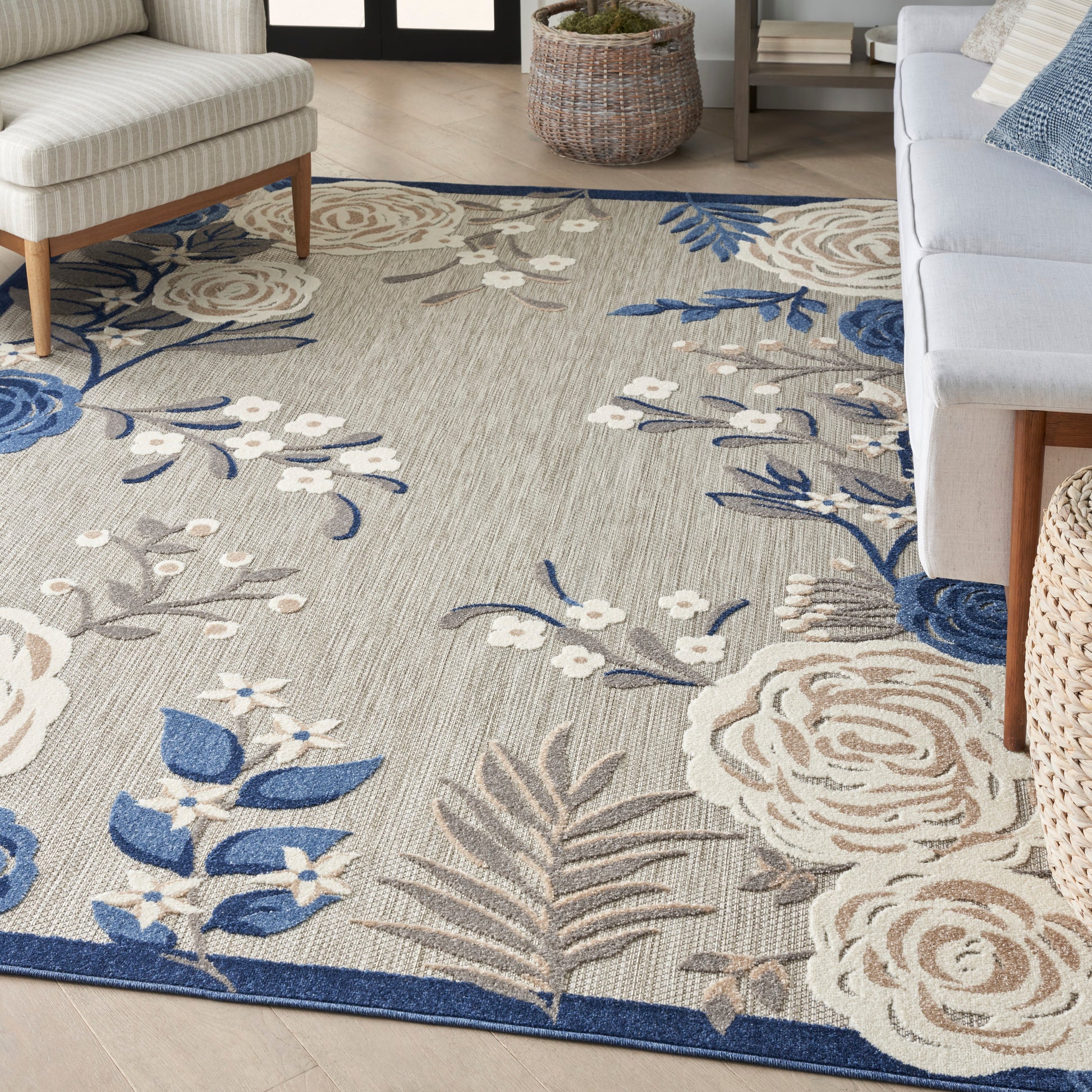 Nourison Home Aloha  Blue Grey  Contemporary