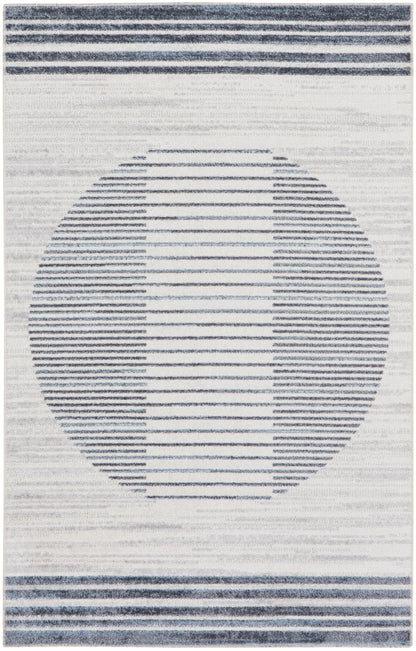 Nourison Home Astra Machine Washable ASW05 Ivory Blue Contemporary Power-loomed Rug