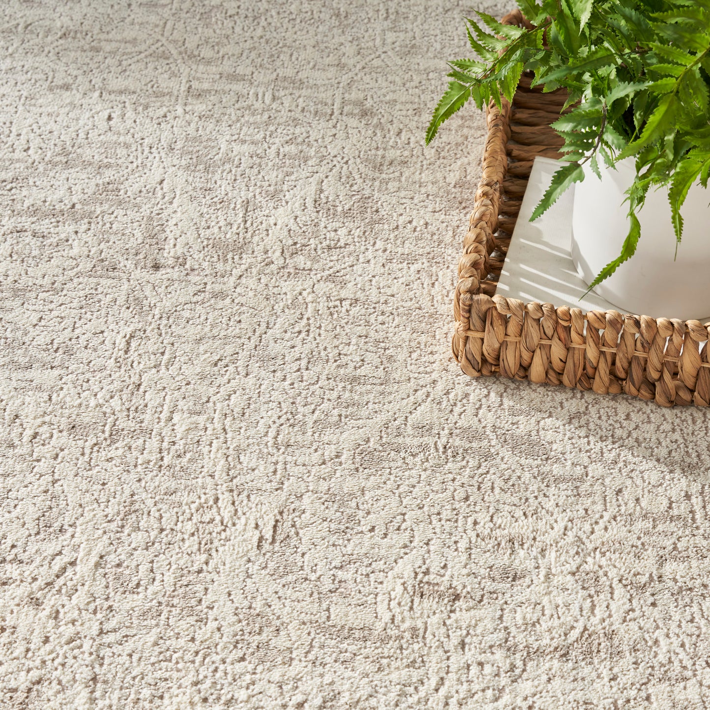 Nourison Home Eco Cycle  Ivory Beige  Traditional