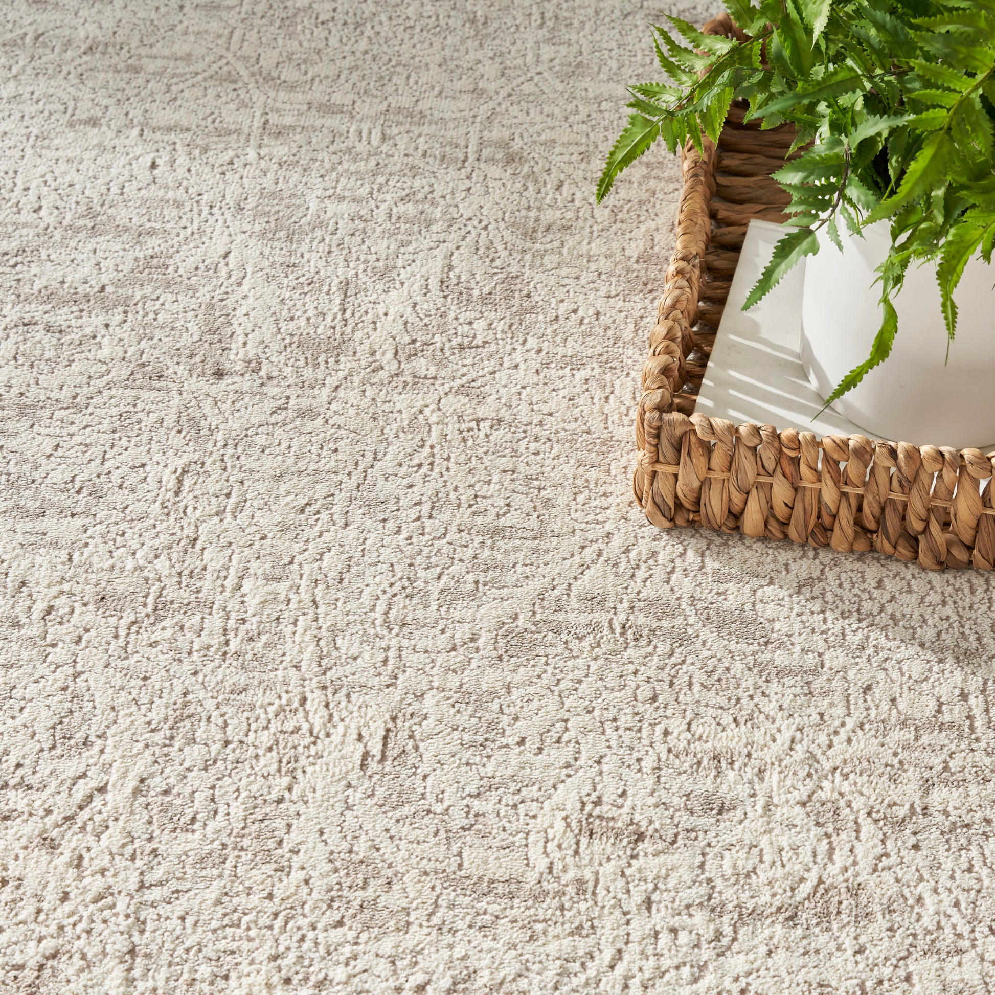 Nourison Home Eco Cycle  Ivory Beige  Traditional