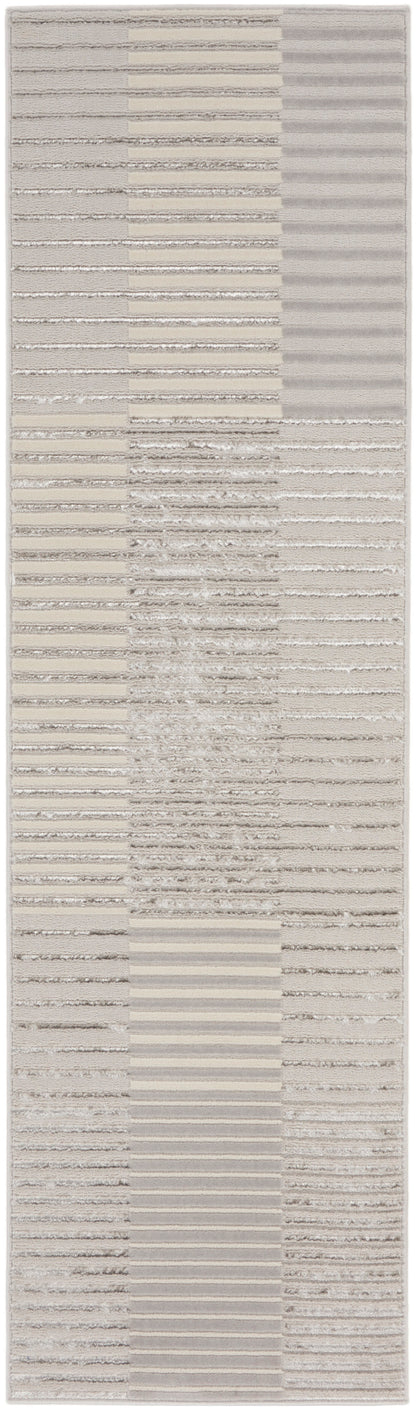 Nourison Home Splash BSK04 Silver Grey Contemporary Power-loomed Rug