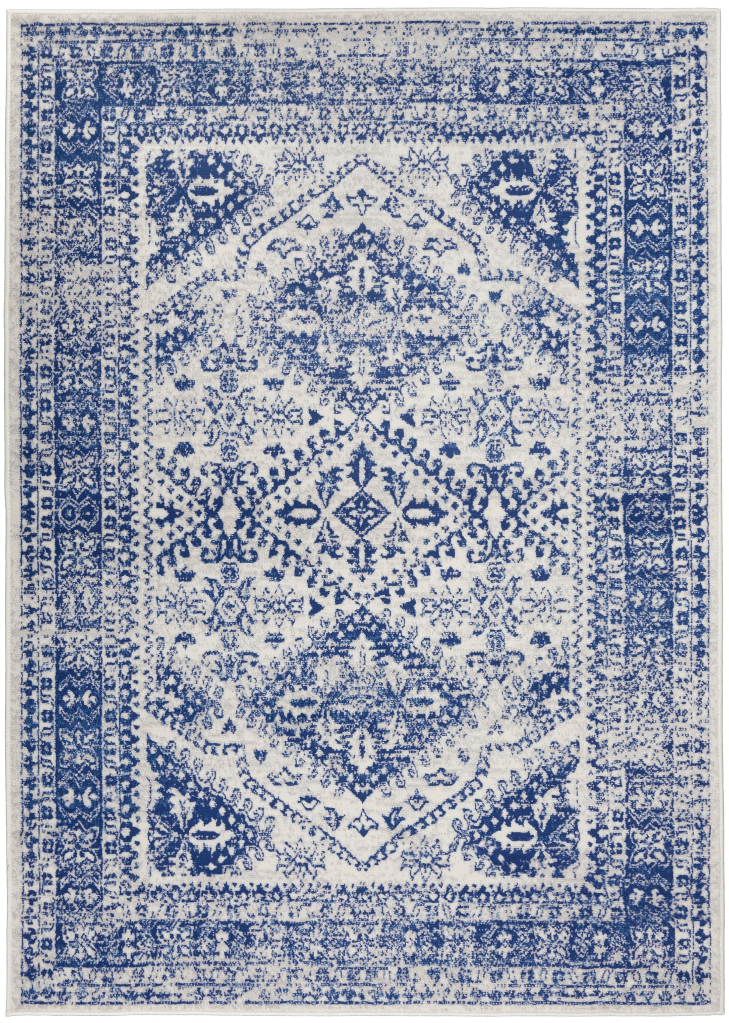 Nourison Home Whimsicle WHS15 Ivory Navy Transitional Power-loomed Rug