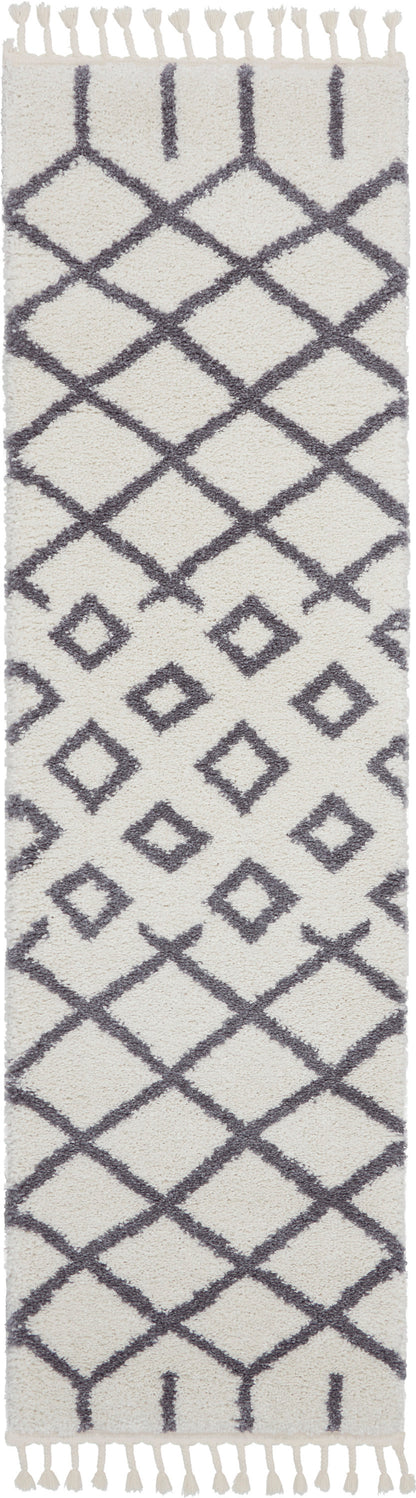 Nourison Home Moroccan Shag MRS01 White Transitional Power-loomed Rug
