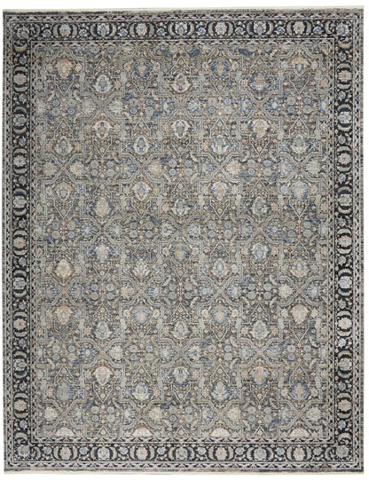 Nourison Home Starry Nights STN10 Grey Navy Traditional Loom-woven Rug