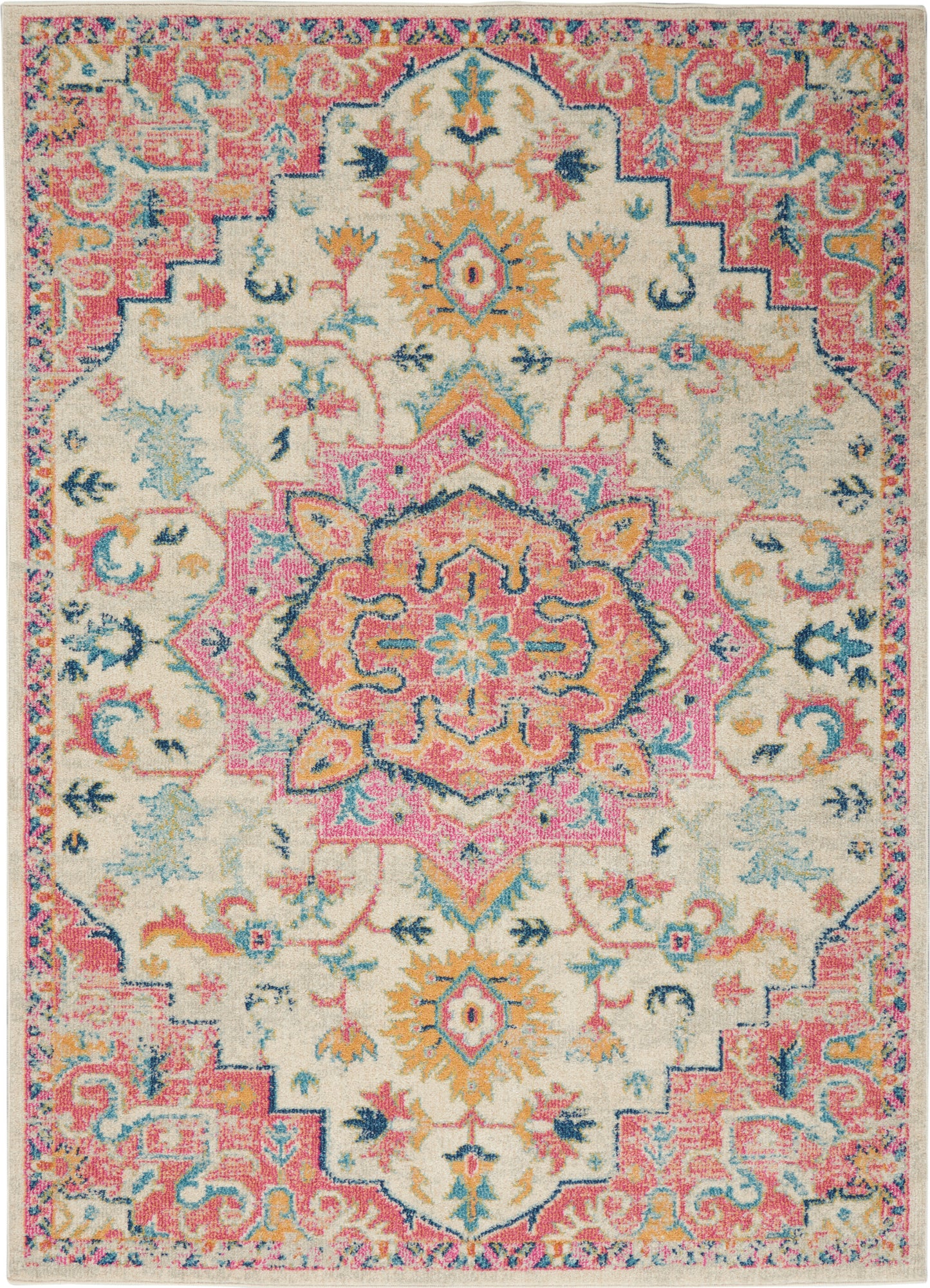 Nourison Home Passion PSN25 Ivory Pink Transitional Power-loomed Rugs