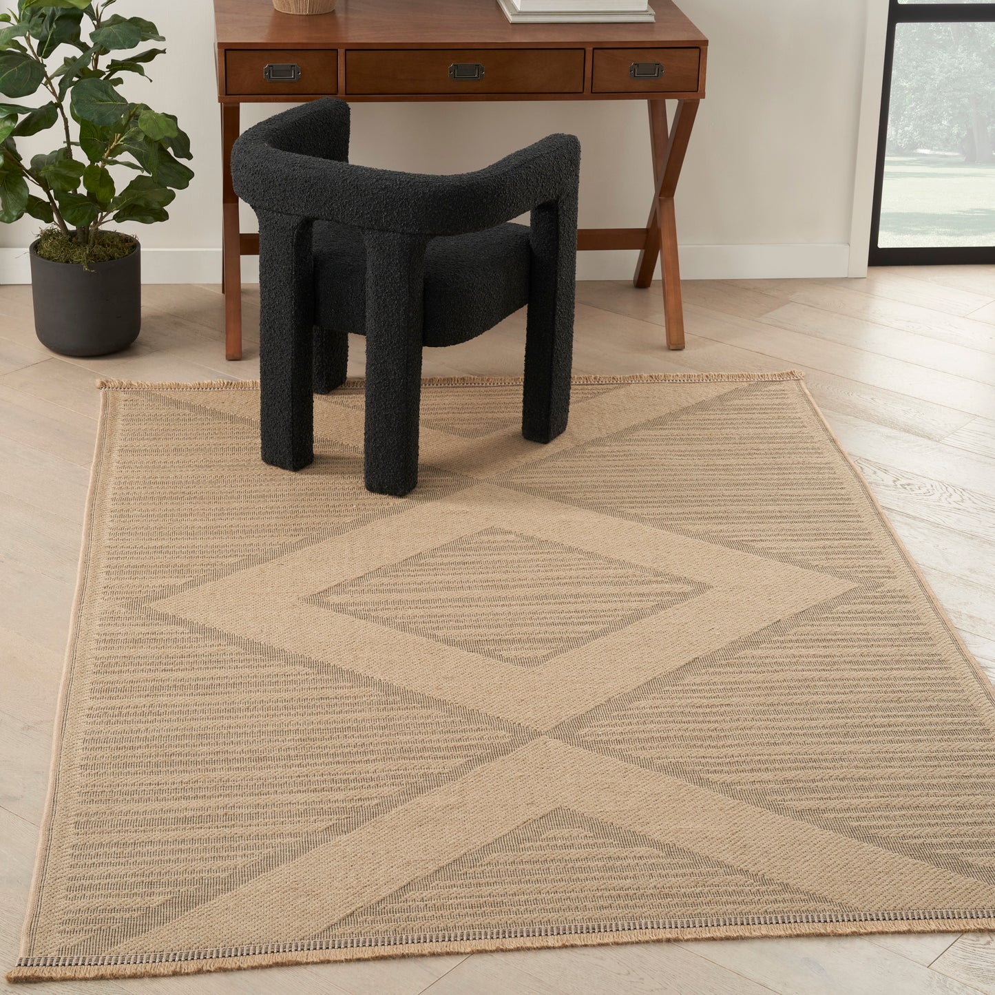 Nourison Home Washable Jute  Natural Beige  Contemporary