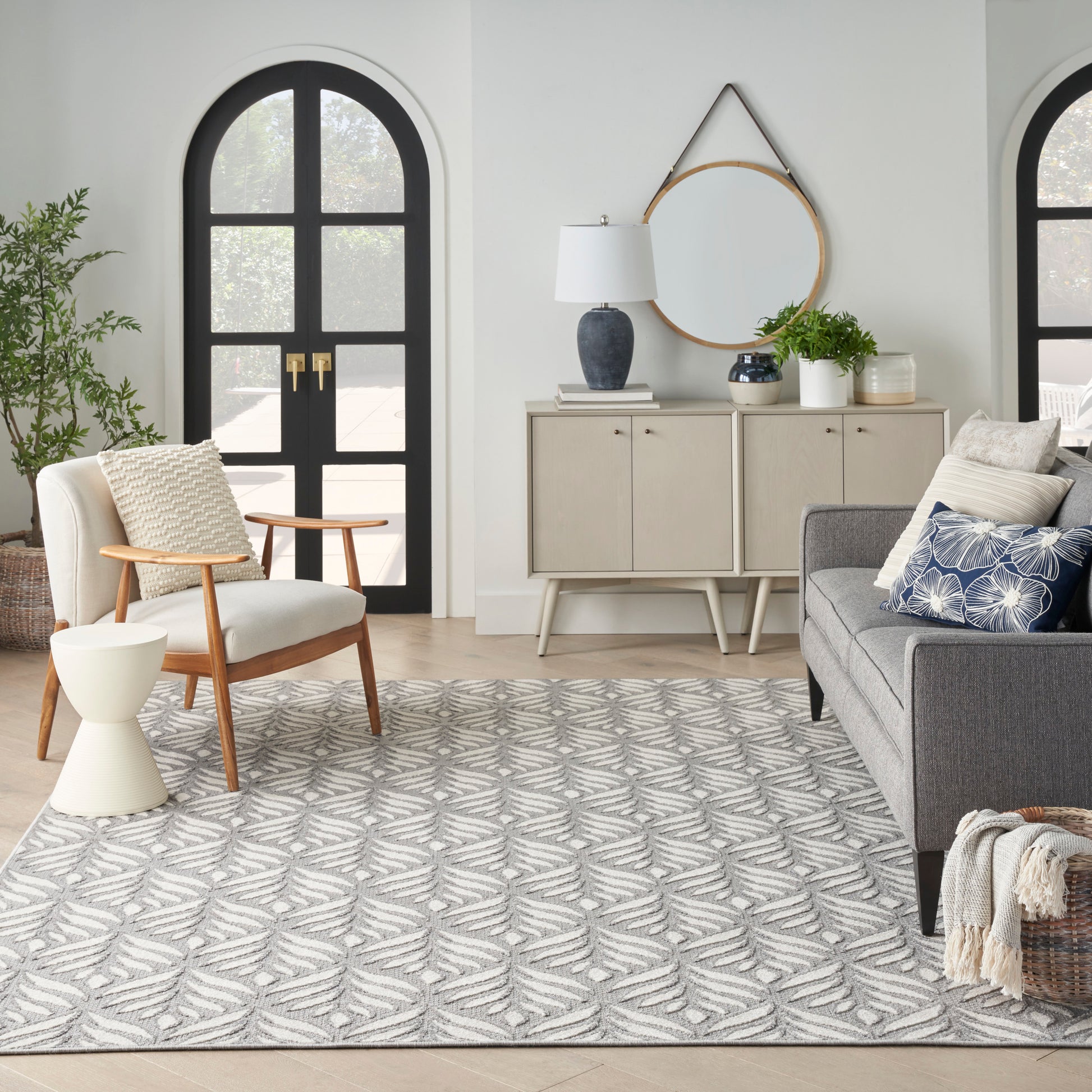 Nourison Home Aloha  Grey  Contemporary