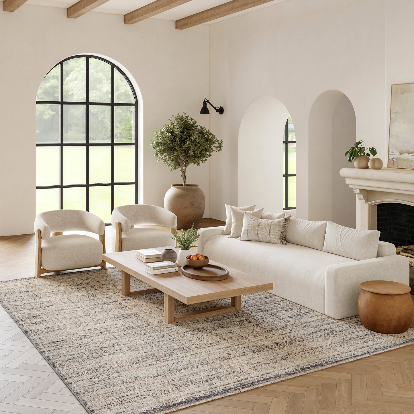 Nourison Home Lynx  Ivory Blue  Transitional