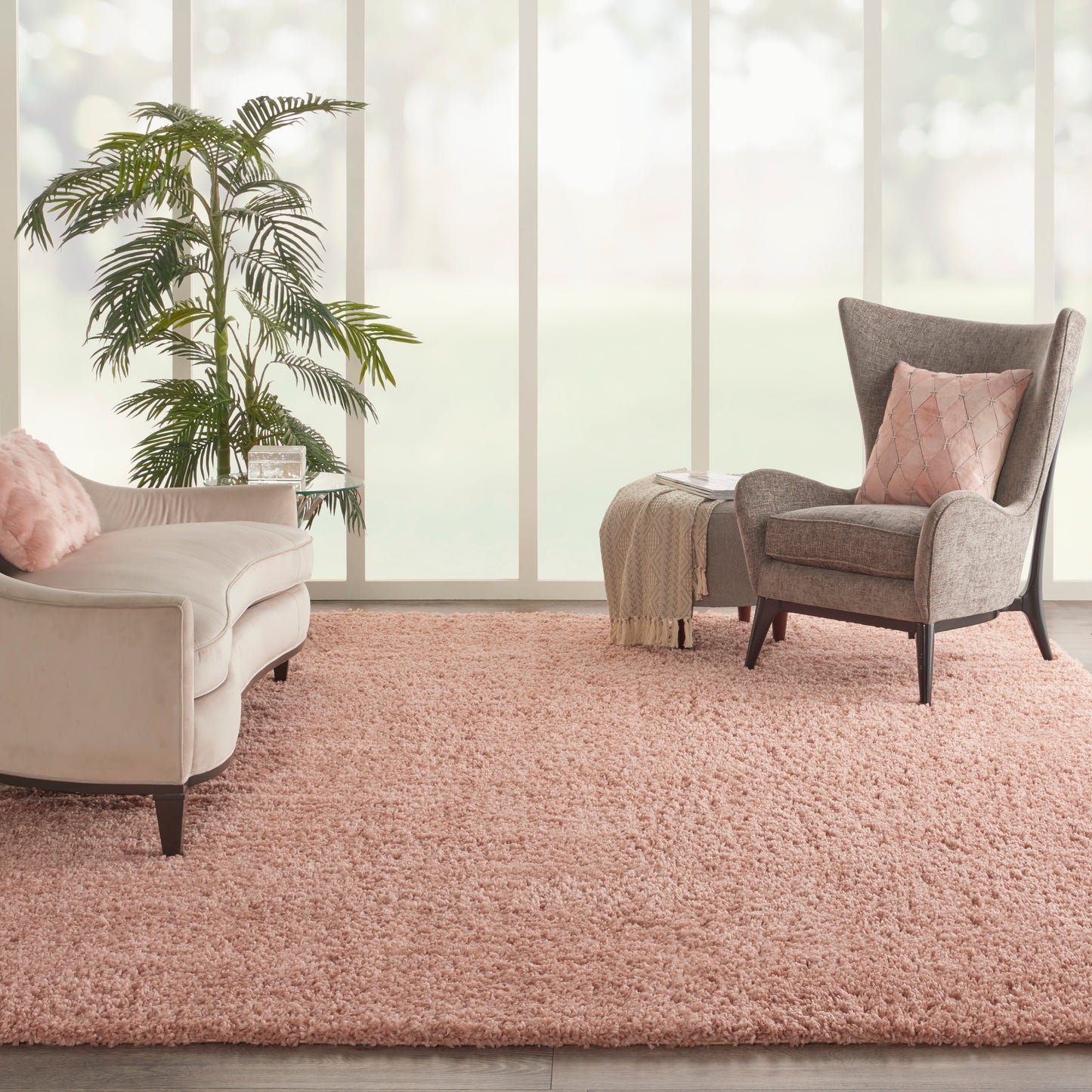 Nourison Home Malibu Shag  Blush  Contemporary