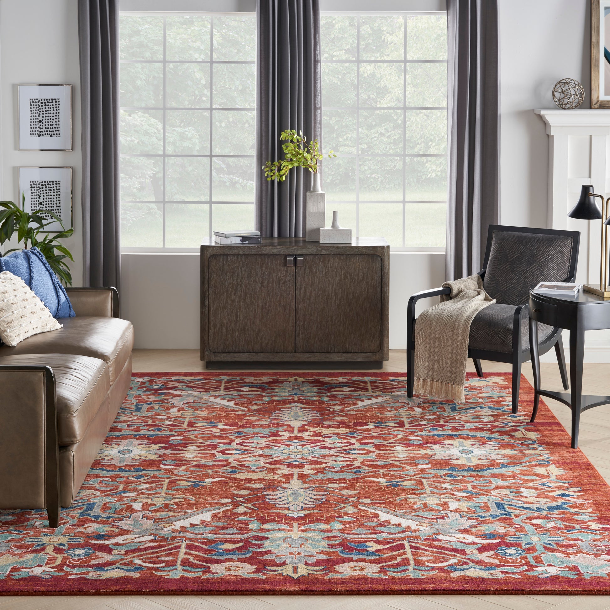 Nourison Home Parisa  Brick  Traditional