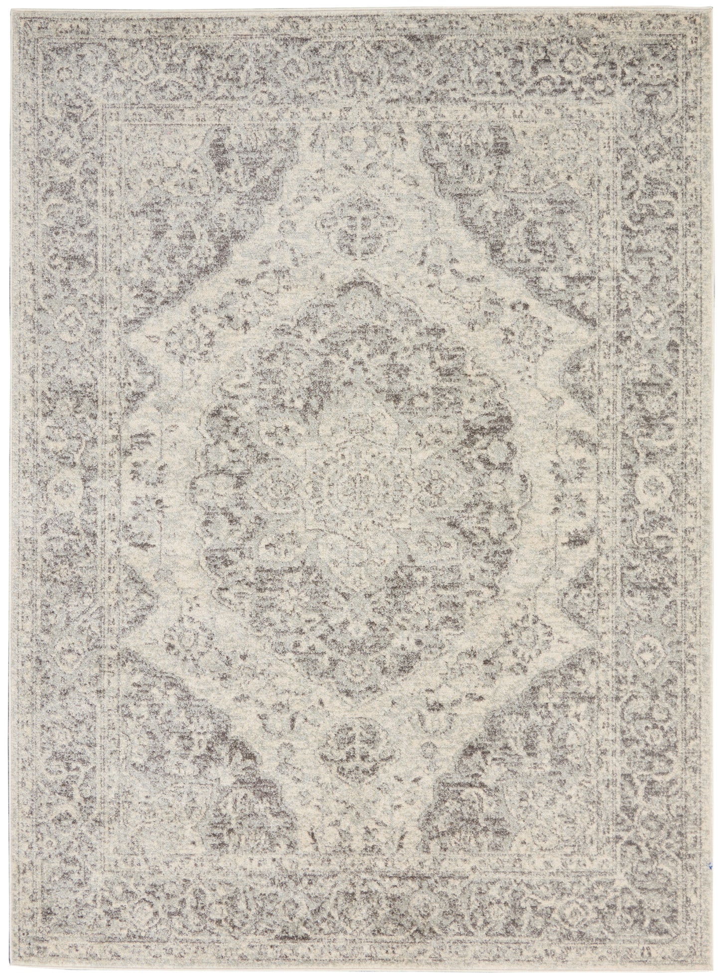 Nourison Home Tranquil TRA05 Ivory Grey Traditional Power-loomed Rug