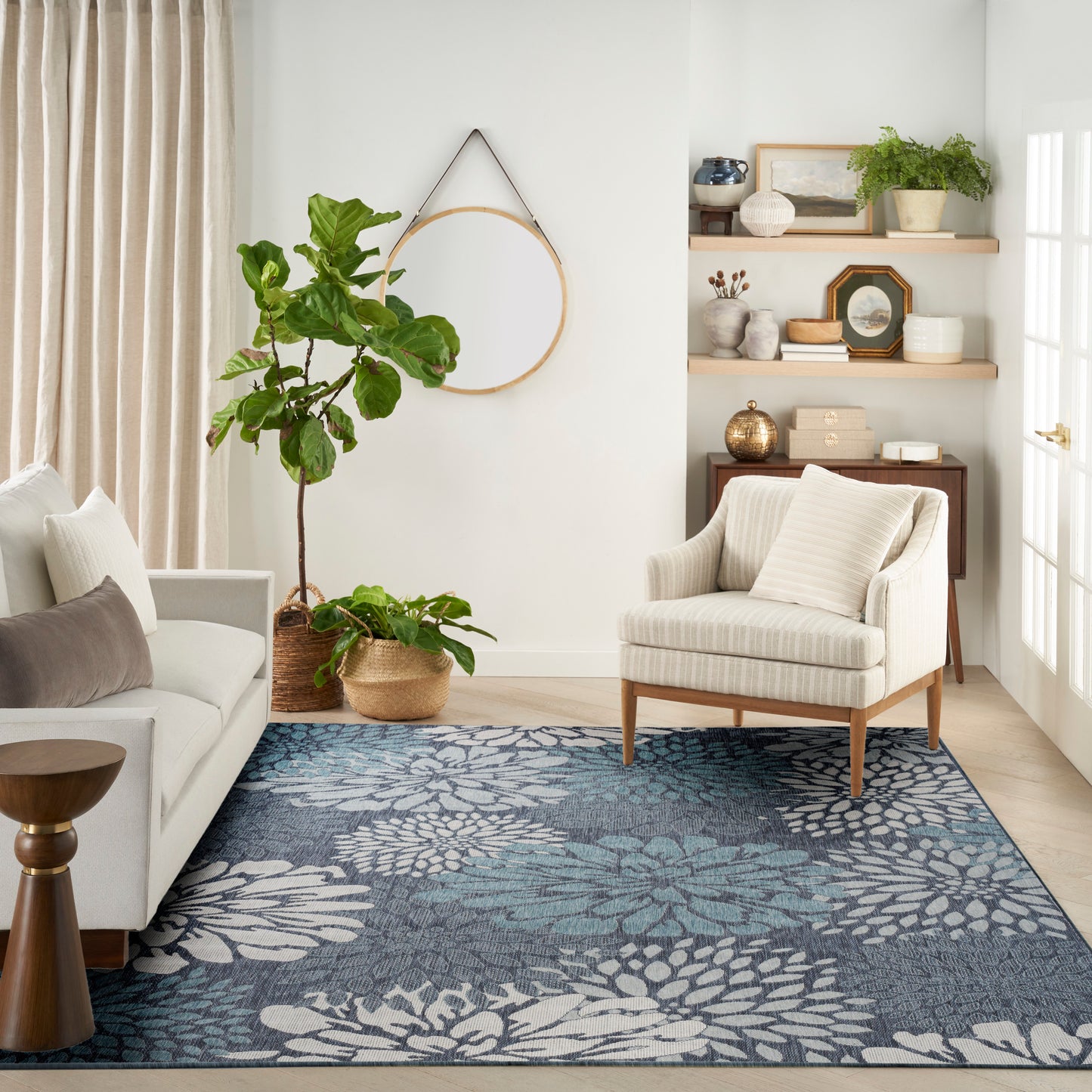 Nourison Home Garden Oasis  Navy  Contemporary