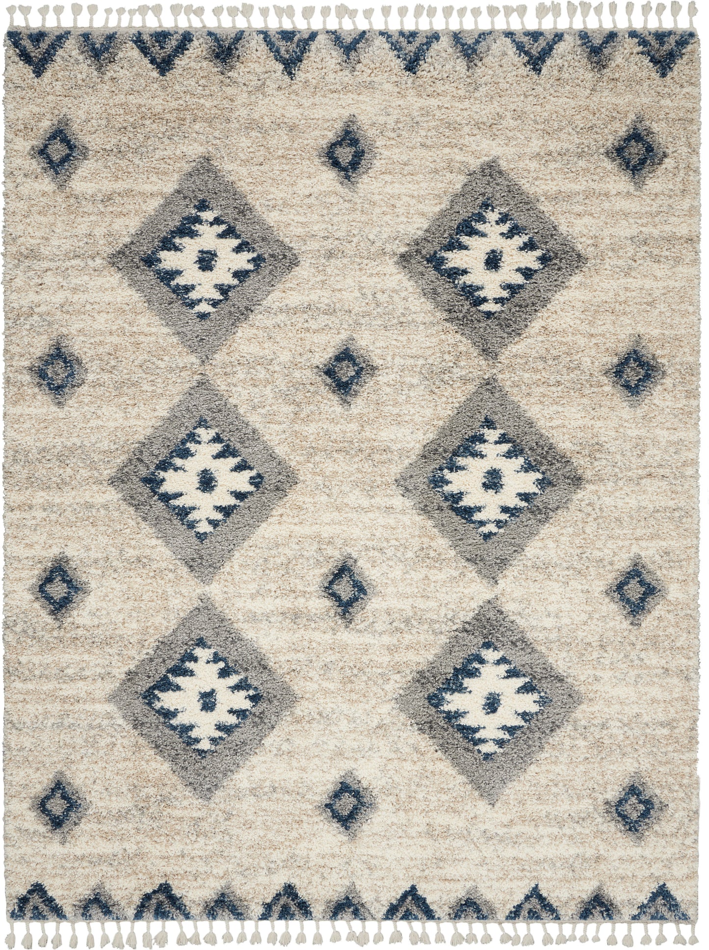 Nourison Home Oslo Shag  Ivory Blue  Contemporary