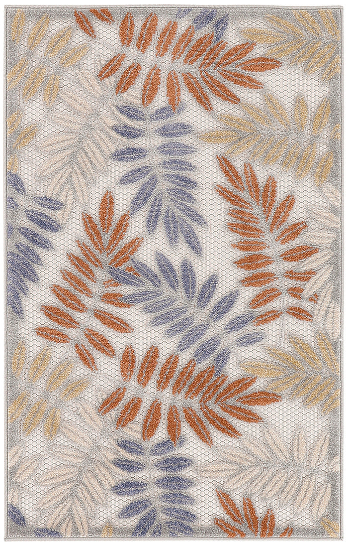 Nourison Home Aloha ALH18 Blue Mocha Contemporary Power-loomed Rugs