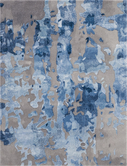 Nourison Home Prismatic PRS10 Blue Grey Contemporary Hand Tufted Rug
