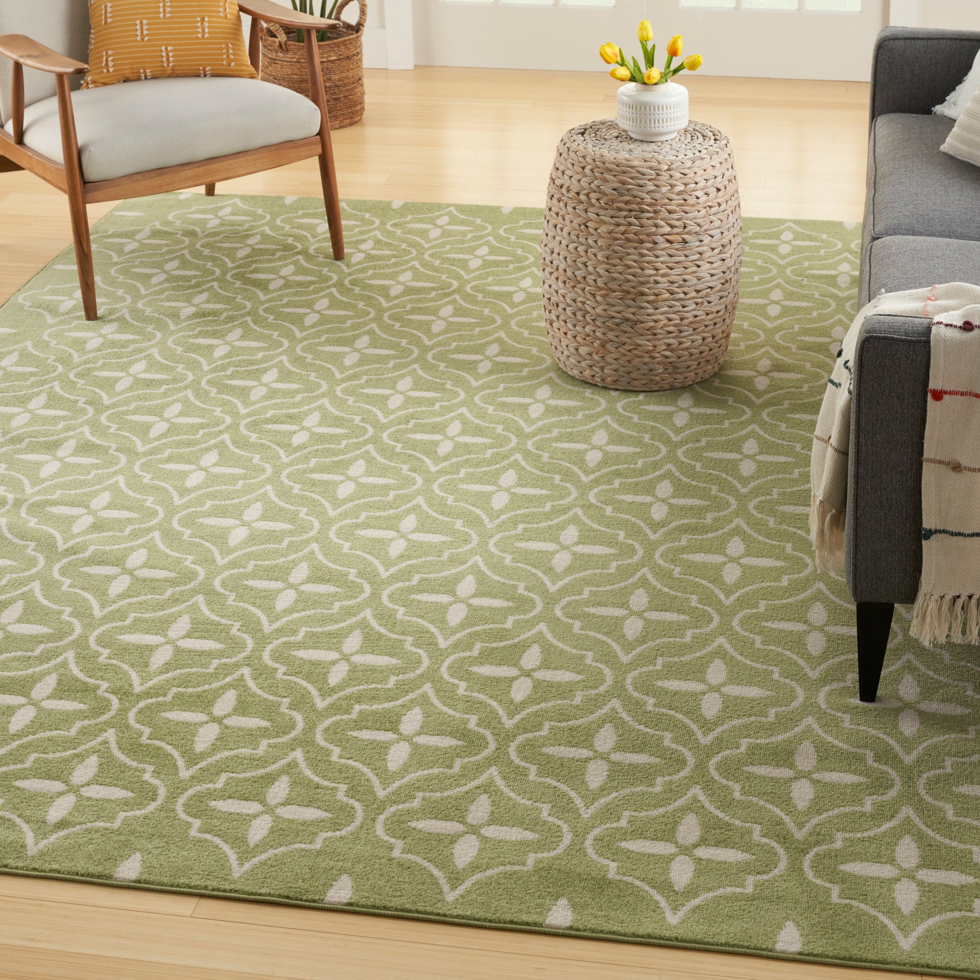 Nourison Home Nourison Essentials  Green Ivory  Contemporary