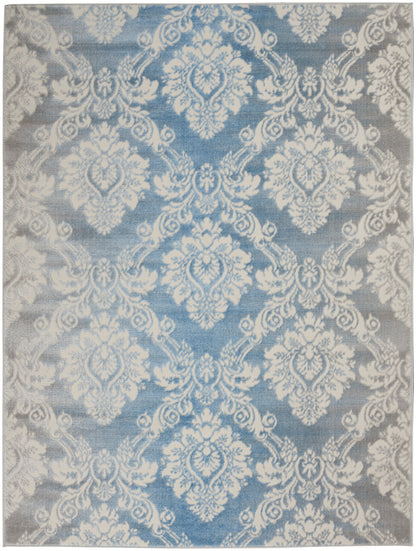 Nourison Home Elation ETN03 Ivory Blue Traditional Power-loomed Rug