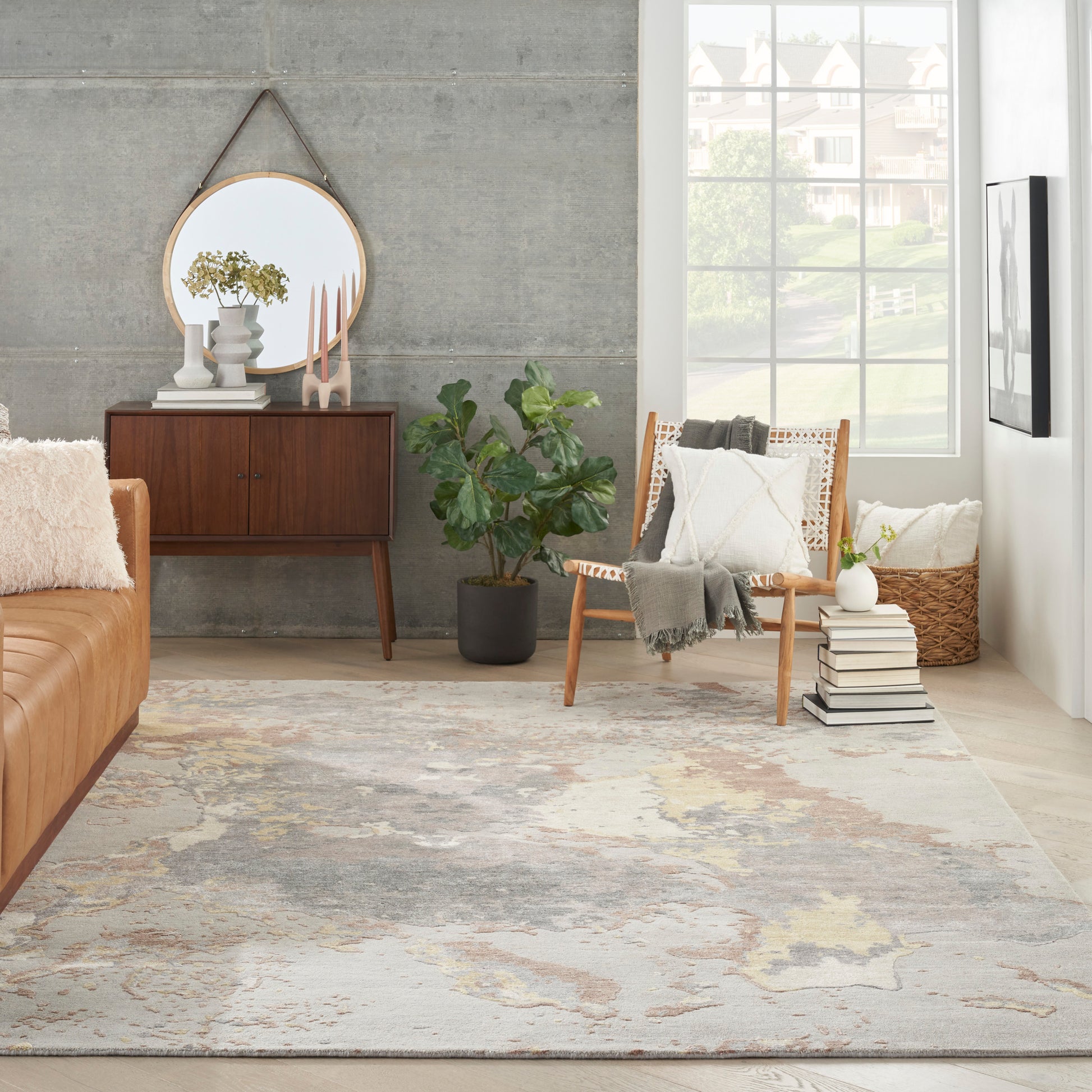 Nourison Home Silk Shadows  Silver  Contemporary
