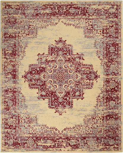 Nourison Home Grafix GRF14 Cream Red Transitional Power-loomed Rug