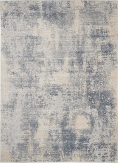 Nourison Home Rustic Textures RUS02 Blue Ivory Contemporary Power-loomed Rugs